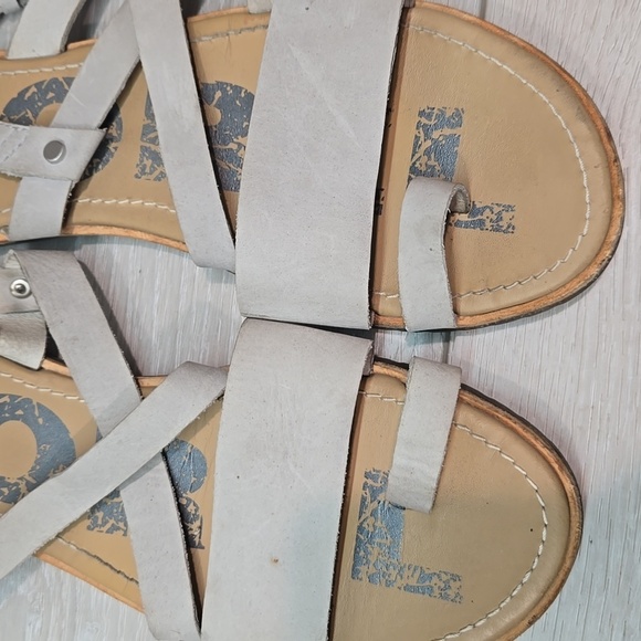 Sorel Women Ankle Leather Sandals Flats flip flop shoes sz 7 - Picture 5 of 14